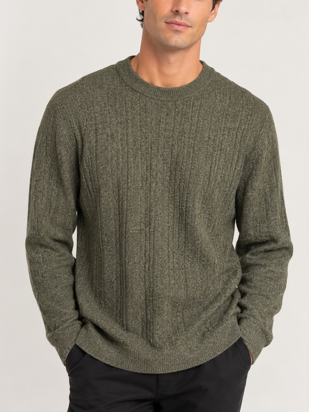 Dockers Olive Green Ribbed Crewneck Knit Sweater Men’s Large NWOT